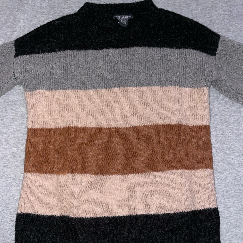 Chelsea & Theodore Striped Sweater, Size Small